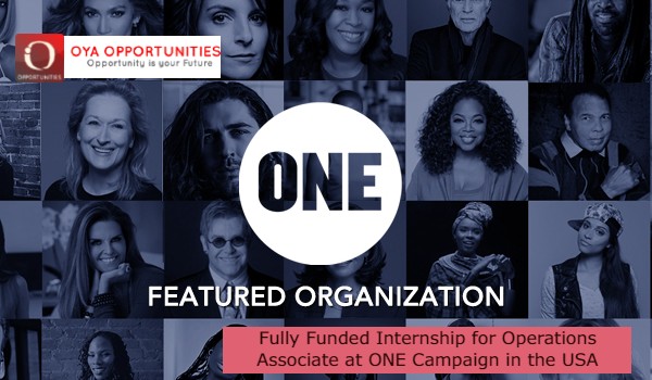 Fully Funded Internship for Operations Associate at ONE Campaign in the USA